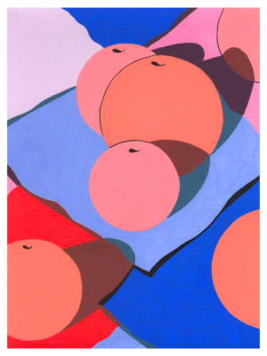 Ana Popescu, Oranges I, 21x26 cm, Acrylic markers on paper